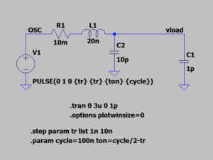 クロック信号の高調波 Ltspiceシミュレーション回路図 てつふくブログ
